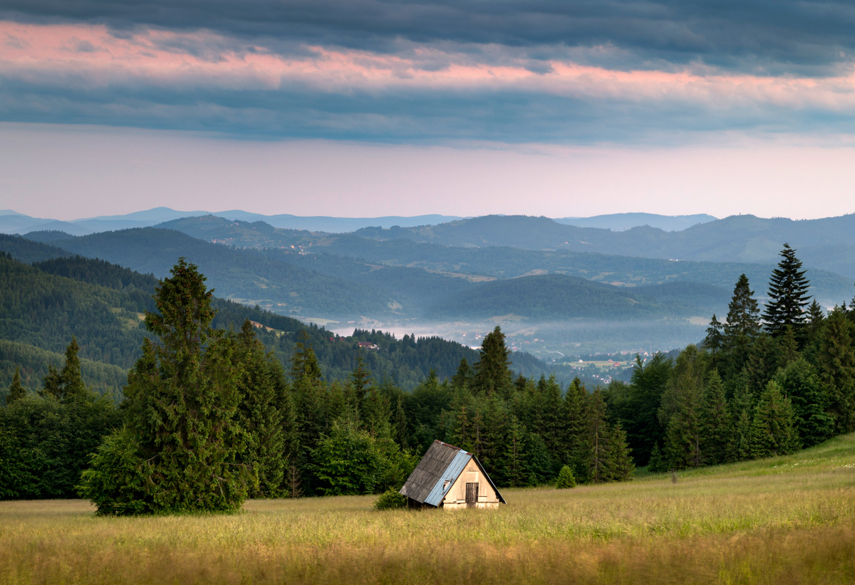 Beskid Śląski widziany z Hali Boraczej