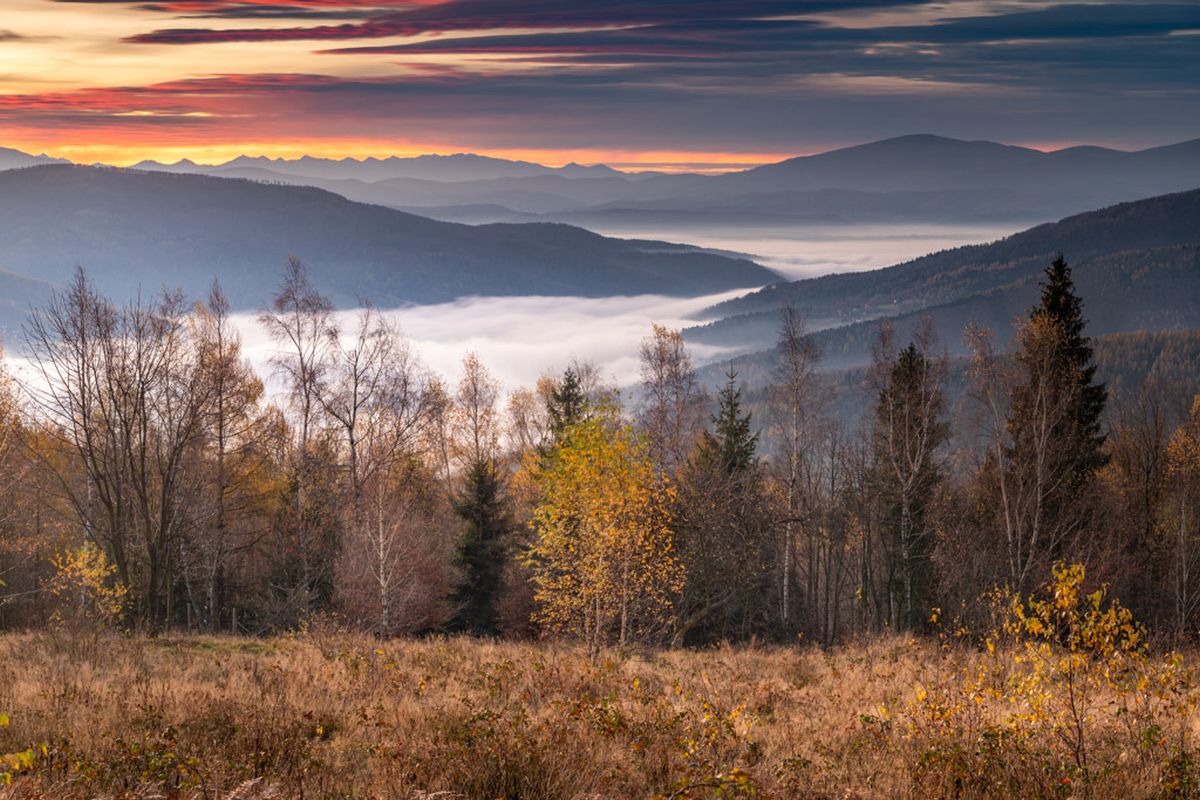 jesienny widok z Chrobaczej Łąki