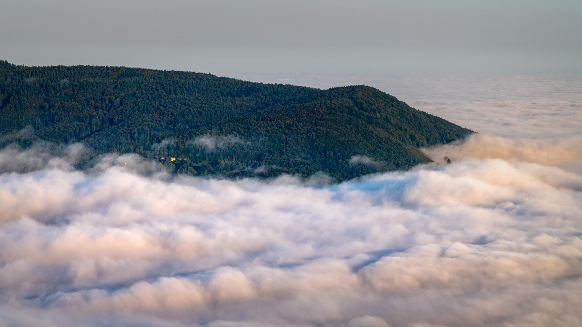Morze mgieł widoczne z Kiczery