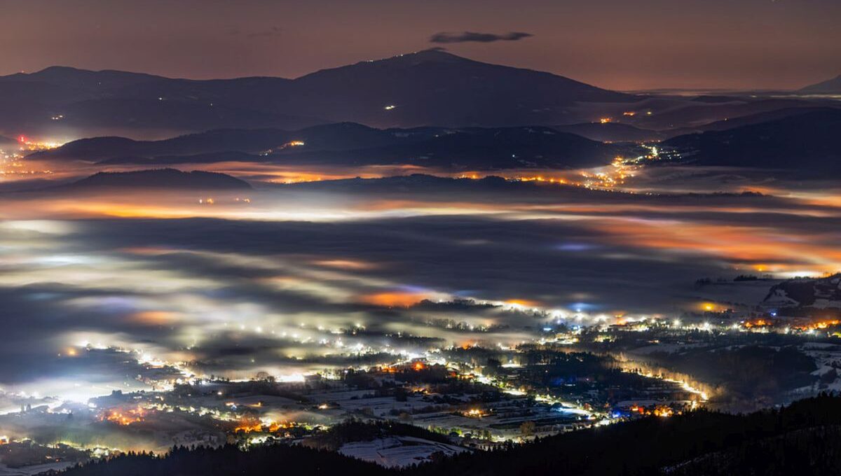 noc nad kotliną żywiecką