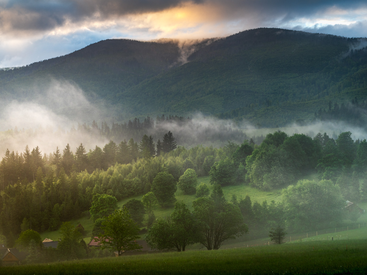 Rysianka i Lipowski Wierch widziane z Hali Boraczej