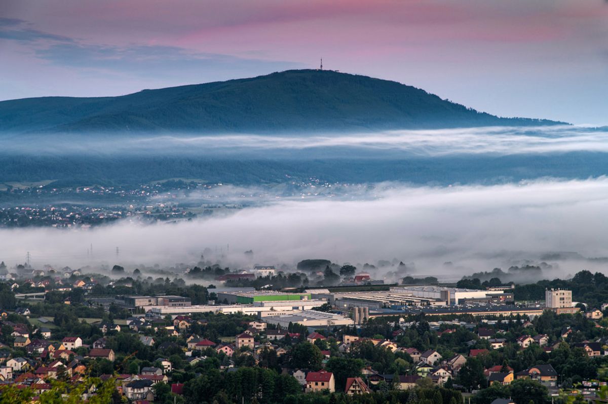 Widok z Grojca na Skrzyczne