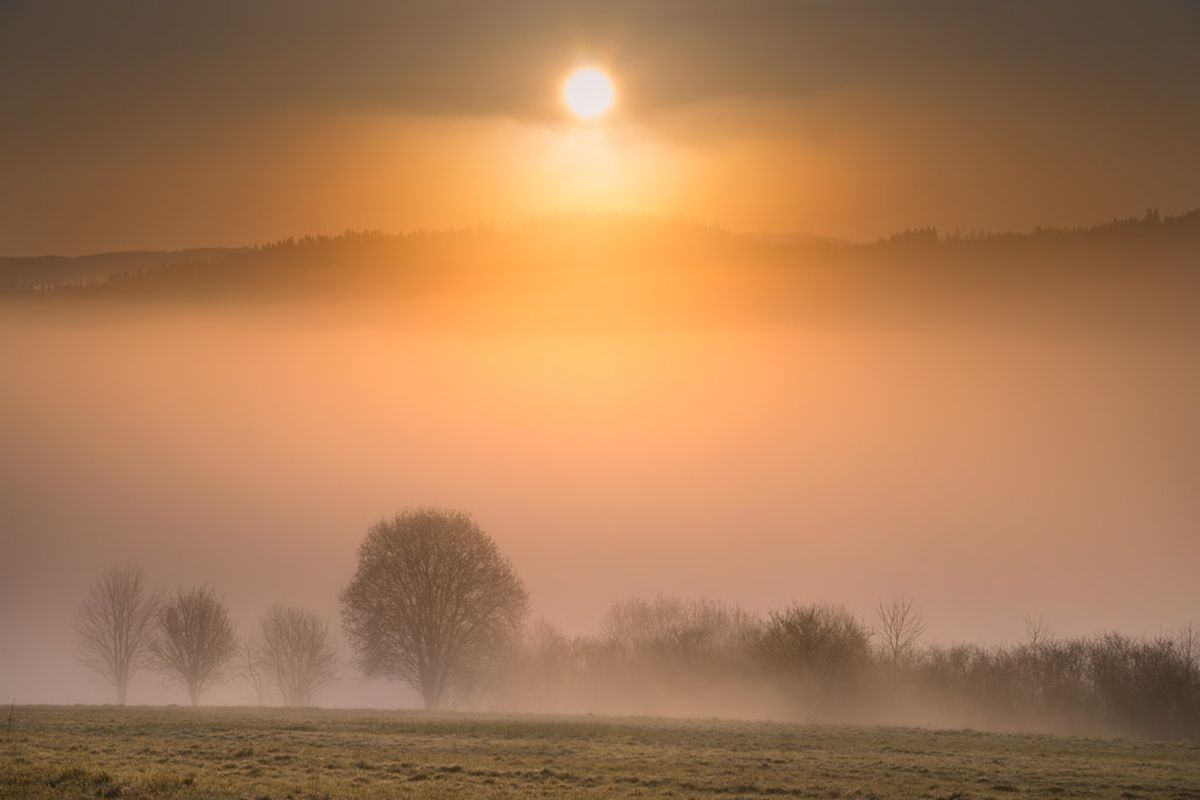 Wschód słońca nad Kępą